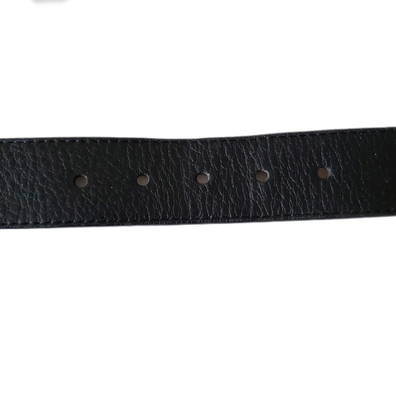 Coach Black Pebble Leather Men's Belt Silver Tone Buckle Size 32 - Picture 9 of 11